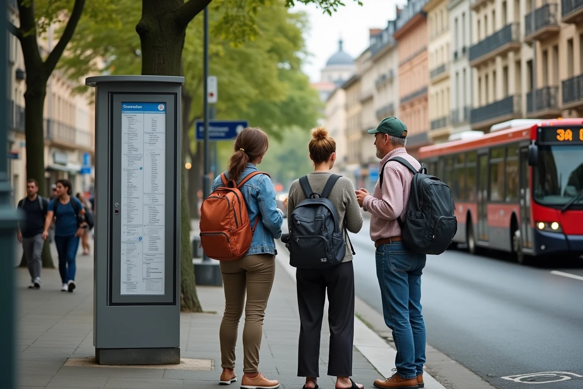 Groupe de touristes près d
