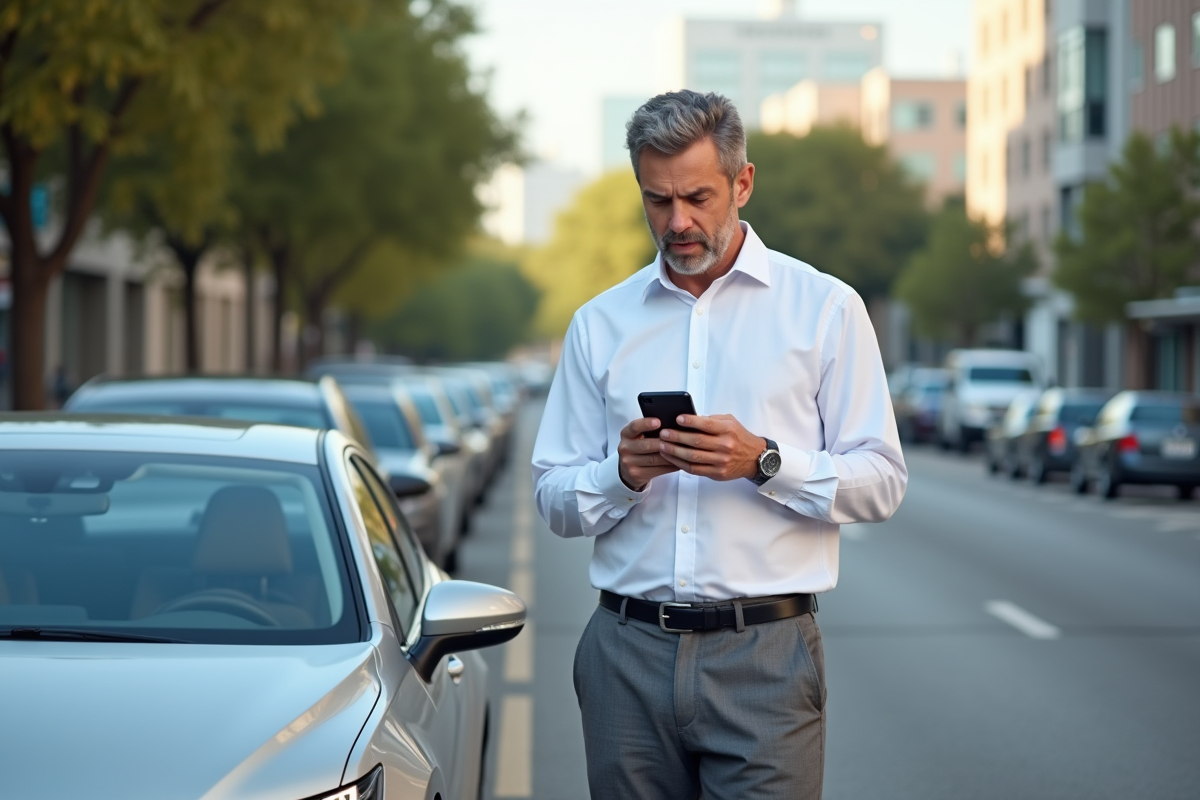 Homme vérifie ses options d