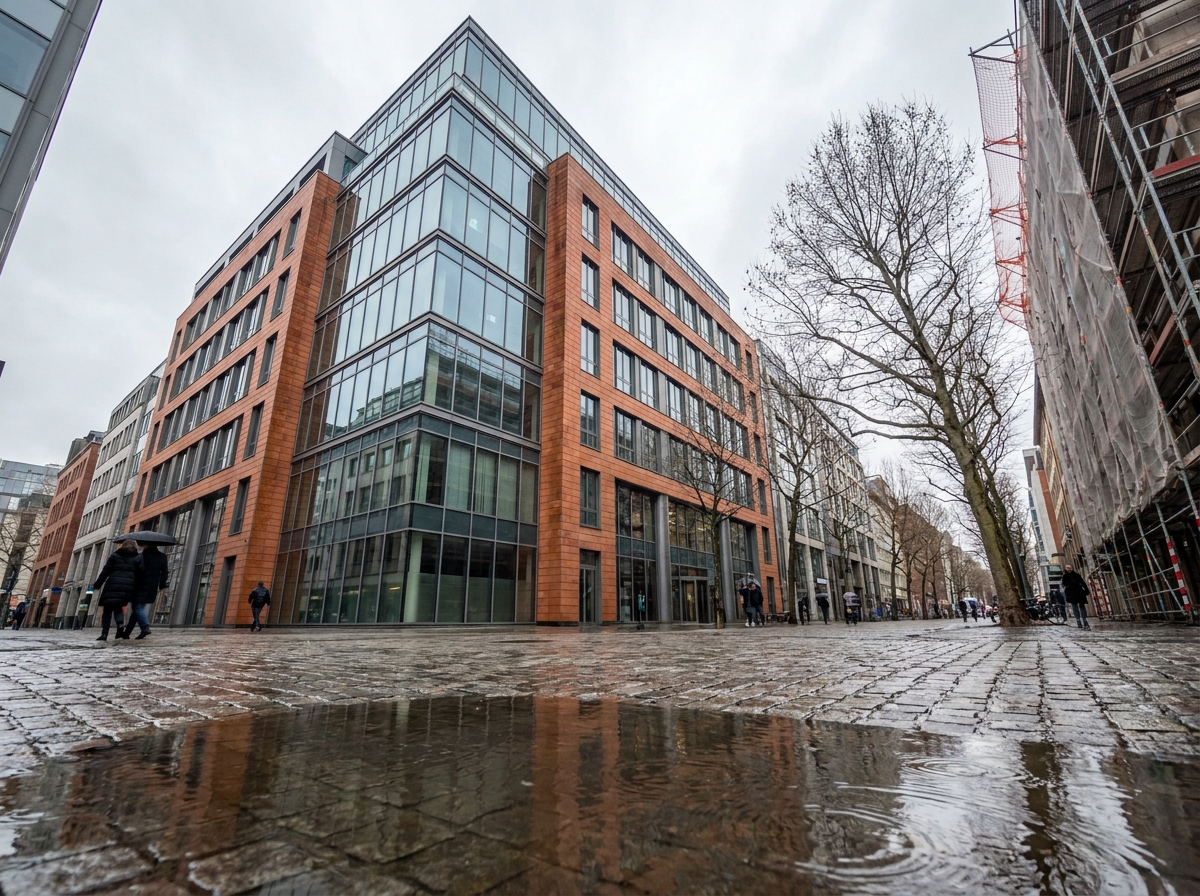Immeuble commercial européen représentant un actif immobilier SCPI à rendement élevé en zone urbaine