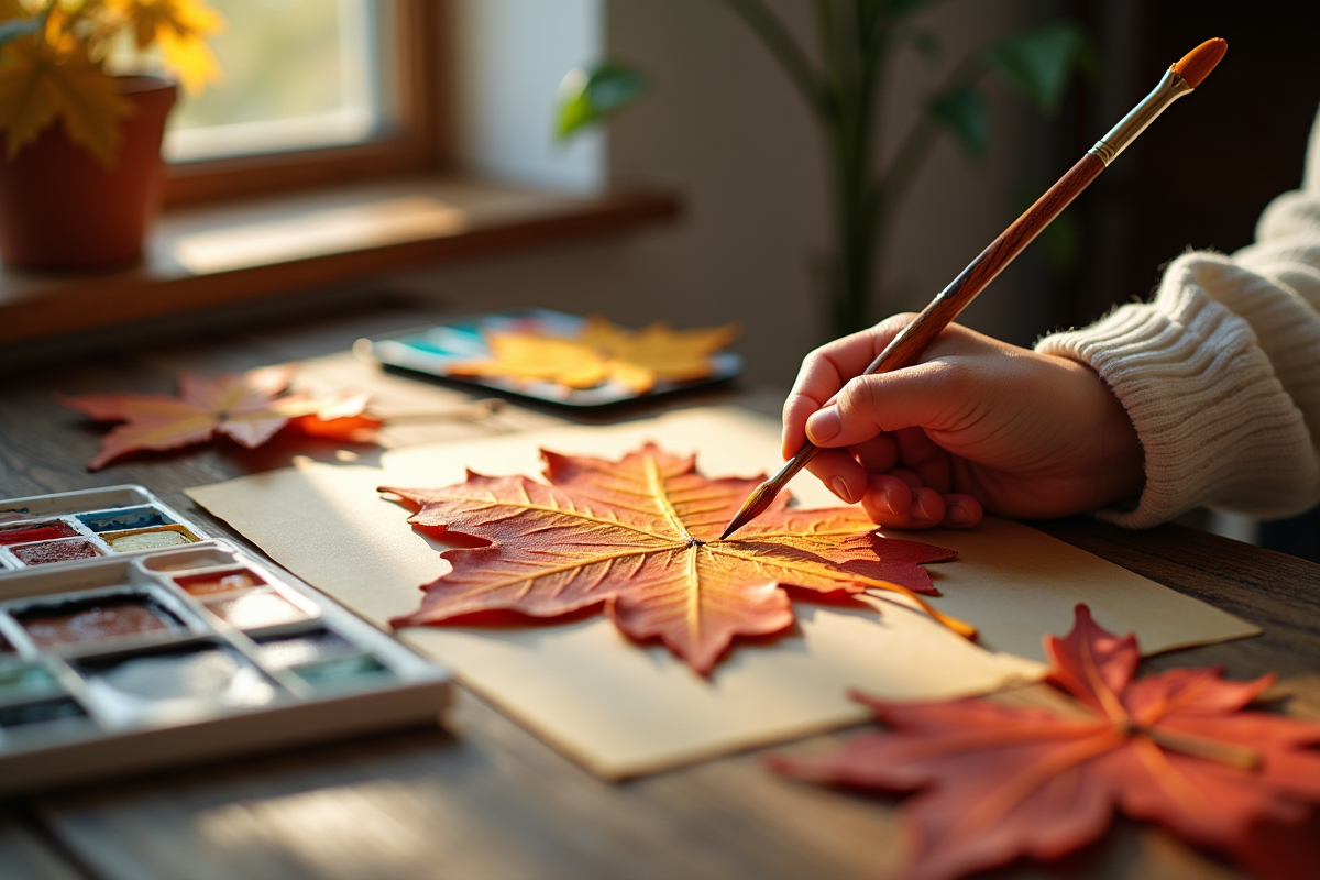 Peinture sur feuilles séchées : techniques et astuces pour réussir